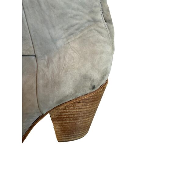 rag & bone Newbury Oiled Suede Heeled Bootie Boots Gray 9.5 - Picture 2 of 9